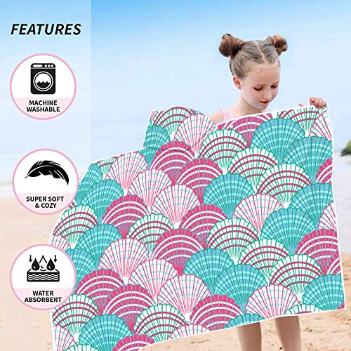 Kids-Shells-Hooded-Beach-Towel-Cute-Pink-Shells-Large-Microfiber-Beach-Bath-Towel-with-Hood-for-Girls-50x30-Soft-Absorbent-Quick-Dry-Beach-Swim-Pool-Towel-for-Toddler-Shells 61JLKAcUAnL