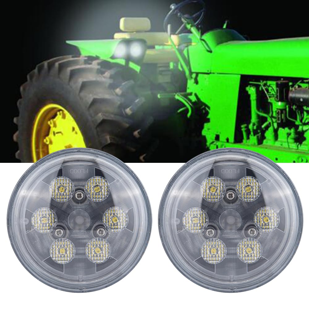 LED Work Lights Driving Light Lamps for Truck 1 Pair, 4.5'' Round LED Search Light Additional Headlight, Portable Emergency Lighting Waterproof, LED6218