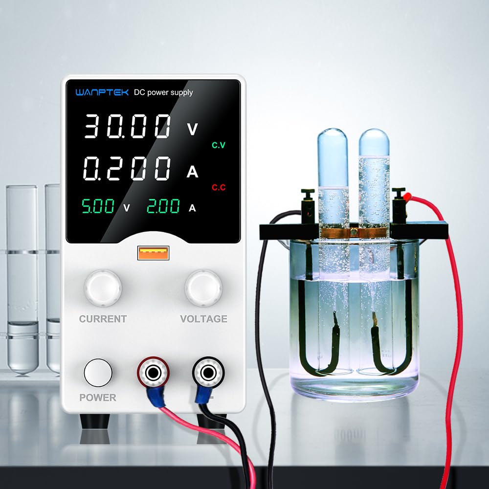 Zasilacz laboratoryjny 30 V, 10 A, zasilacz laboratoryjny z 4-cyfrowym wyświetlaczem LED, regulowany zasilacz impulsowy, przycisk nadajnika DC, zasilacz z szybkim ładowaniem USB