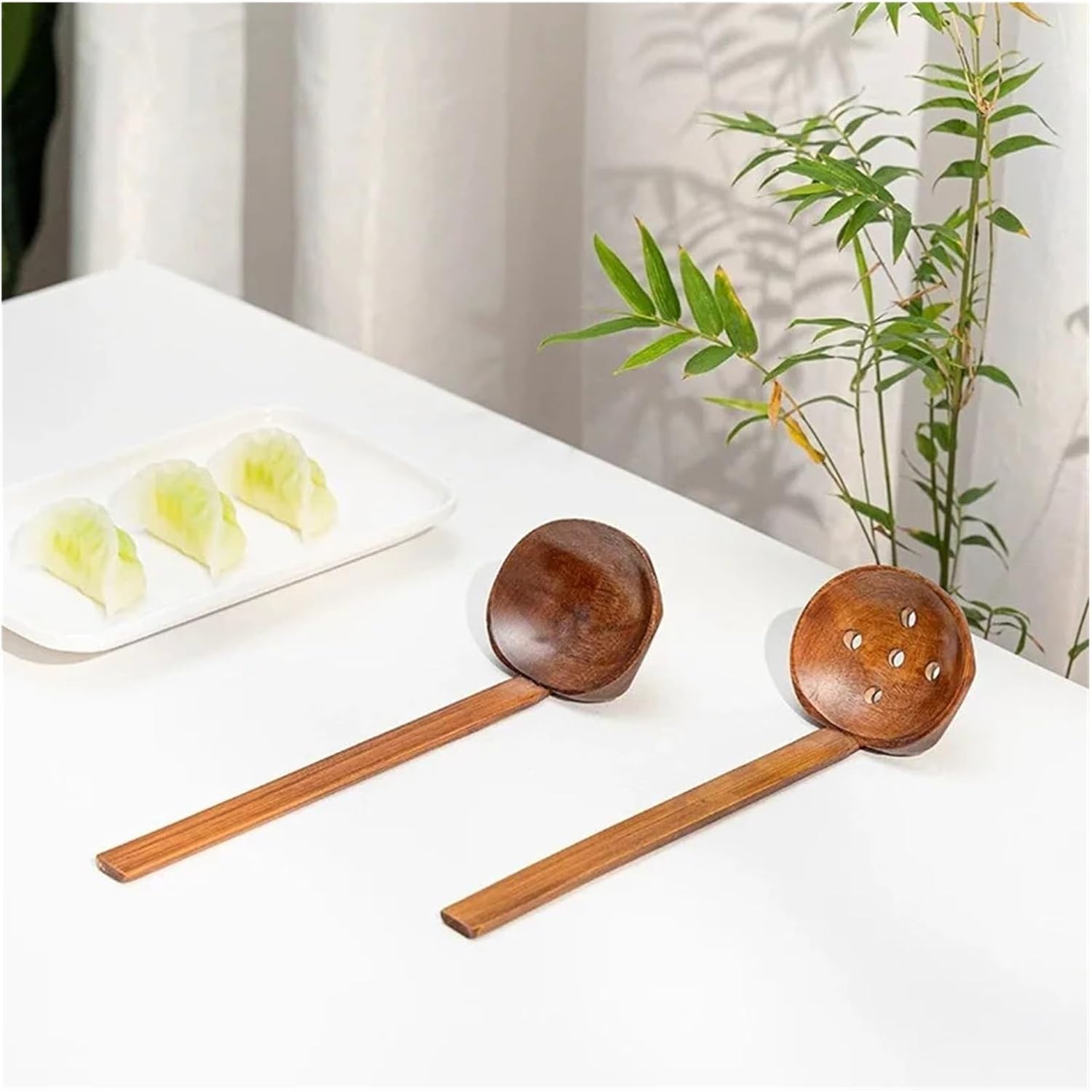 Japanese Wooden Spoon Set Korean Spoon Wooden Cutlery Spoons for Eat Korean Spoon Kitchen Utensils Accessories 2pcs