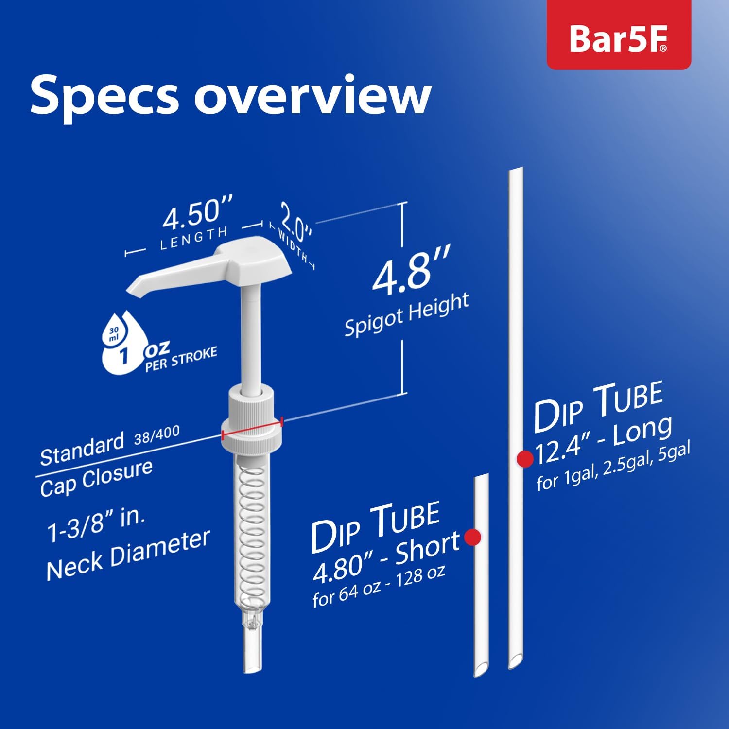 Bar5F Gallon Pump Dispenser 38-400 2-Pack