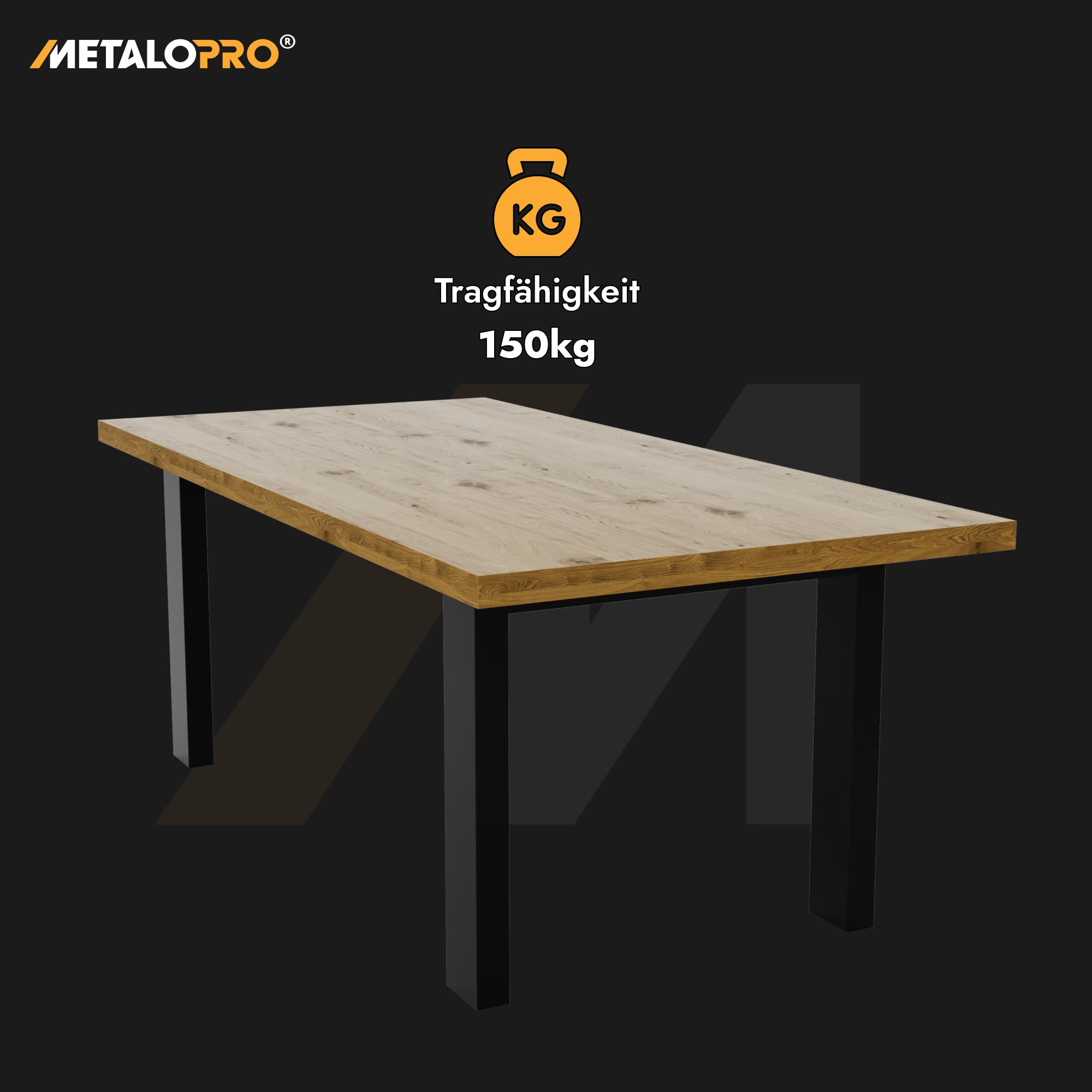 2 Stück Tischbeine-Metall Extreme Schwarz 72cm – Tischkufen