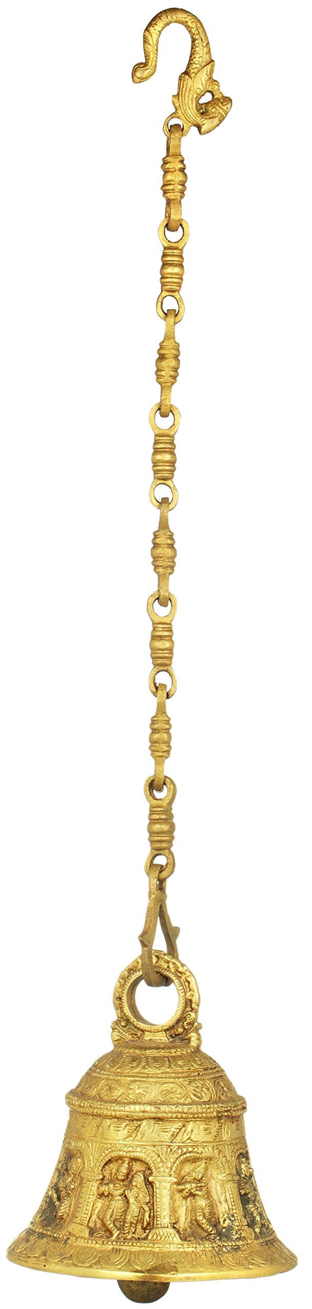 Cloche de temple Krishna suspendue en laiton pour coin de méditation