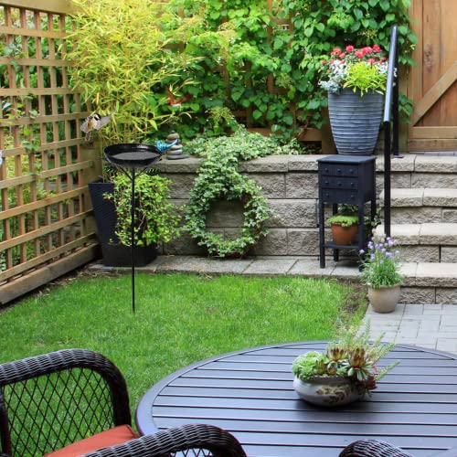 Qipade Metal Bird Bath With Garden Stake, Lightweight Birdbath Detachable, Rustproof Cast Iron Bird Decorative Bird Baths For Garden, Yards Lawn Patio, Bird Lovers Gift, 41 Inches Tall #TOP7