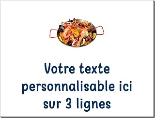 Mygoodprice Placa decorativa de aluminio de Paella personalizable de 20 x 15 cm o 30 x 20 cm, en color blanco escritura azul