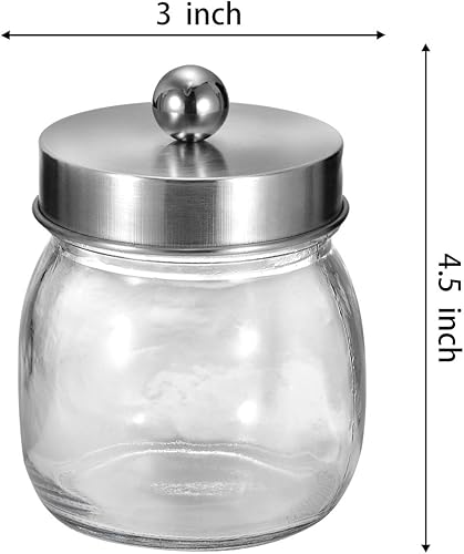 Miniatura 6 de Tarros Mason para boticario de baño, decoración de granja, organizador de almacenamiento de tocador de baño de vidrio para Qtip, hisopos de algodón,