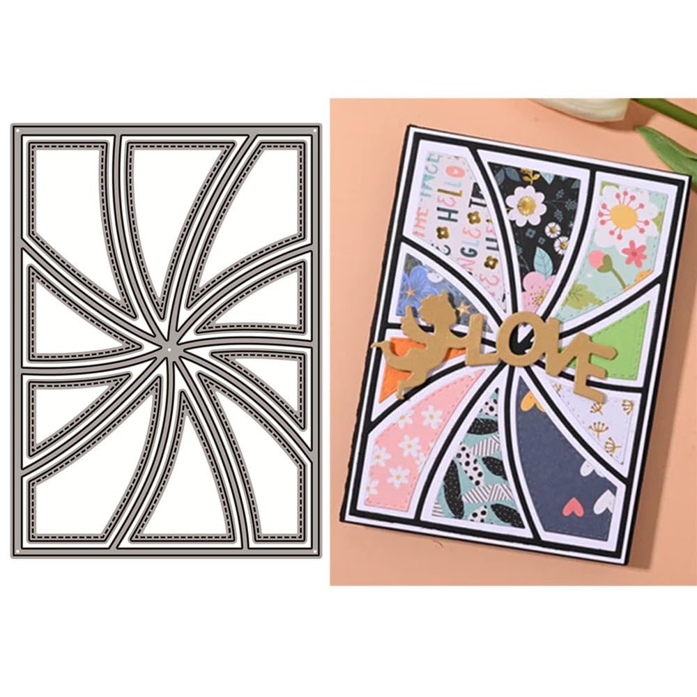 Background Board Die Cuts for Card Making, Splicing Rotation Geometry Metal Cutting Dies for Paper Scrapbooking, DIY Stencils for Album Party Wedding Festivals Decoration — image 1