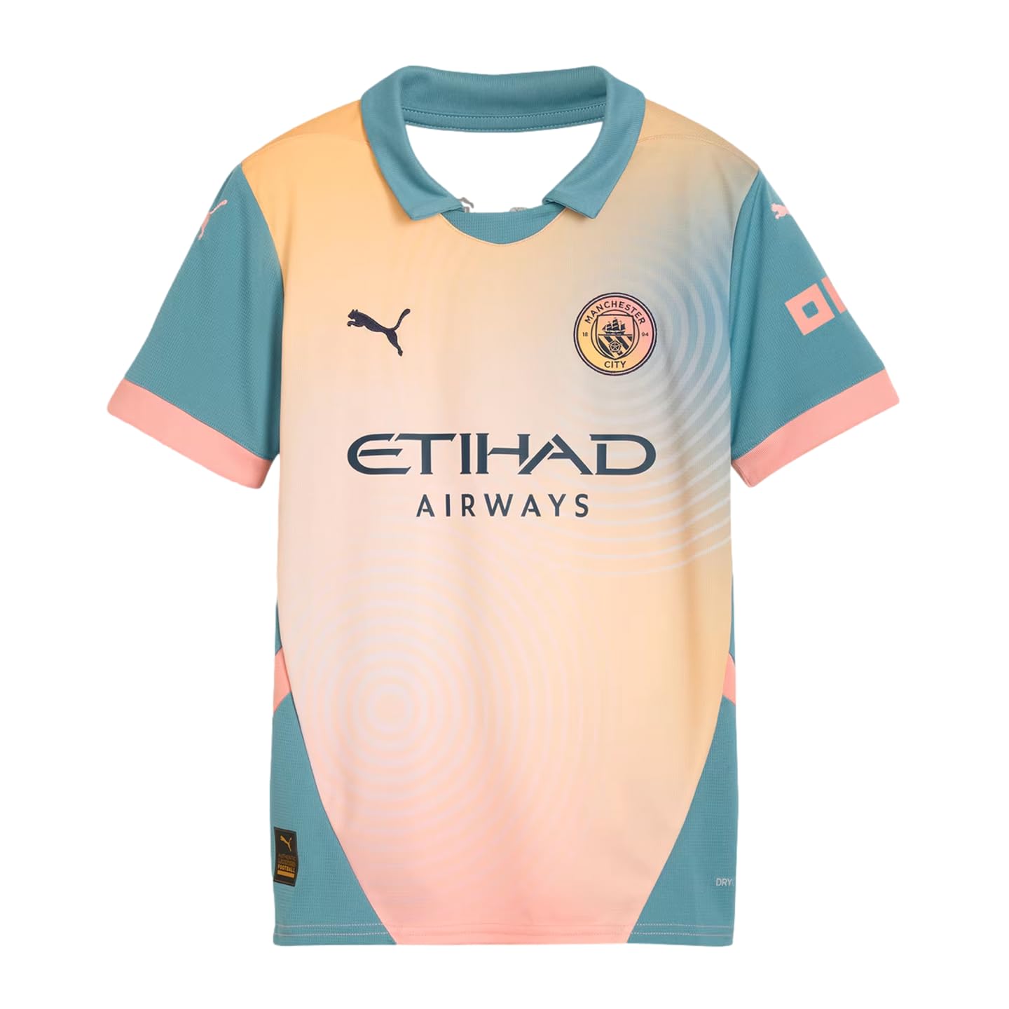 Manchester City 24/25 Youth Fourth Jersey - Co-Designed by Noel Gallagher, Suitable for 8-16 Year Olds (US, Alpha, X-Large, Regular, Rosebay-Bold Blue