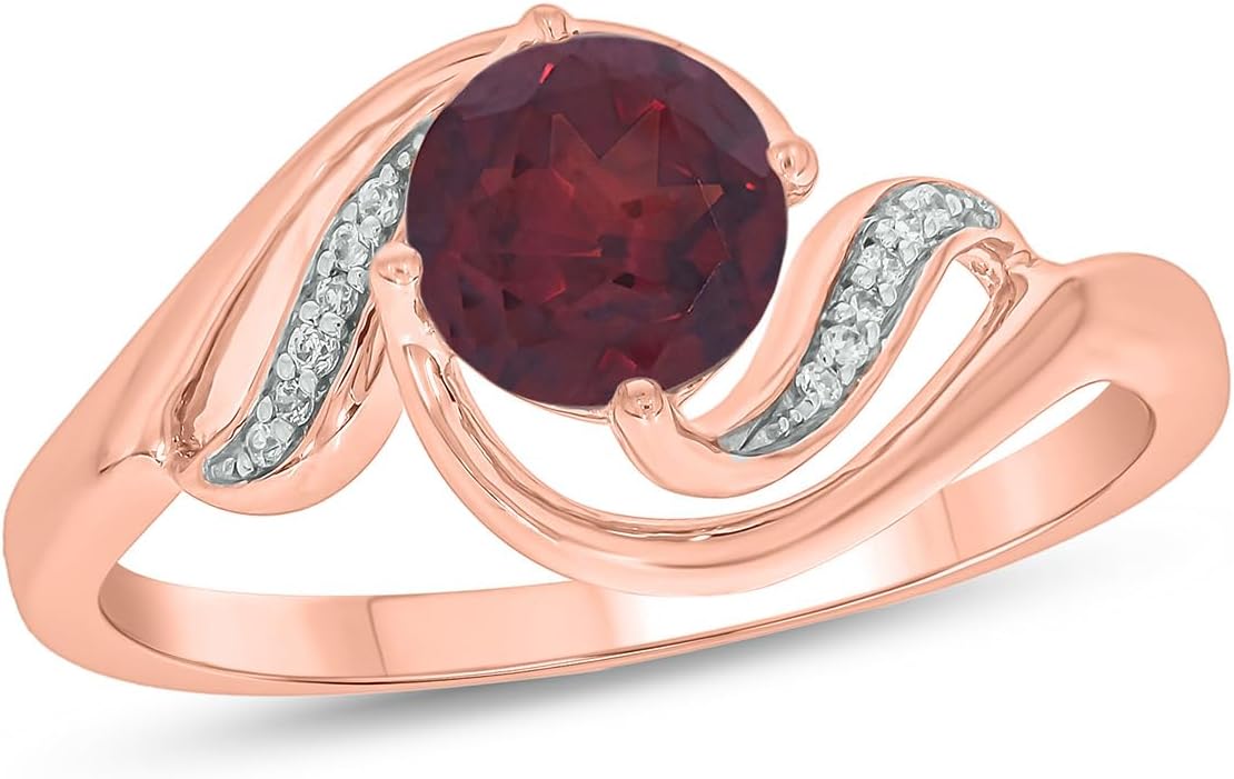 Cali Trove 3/4 Ct Natural Diamonds Amethyst Rings in 925 Sterling Silver | Purple Gemstone Rings for Women| Anniversery Gifts for Her | Graduation Jewelry | Color Stone Bands