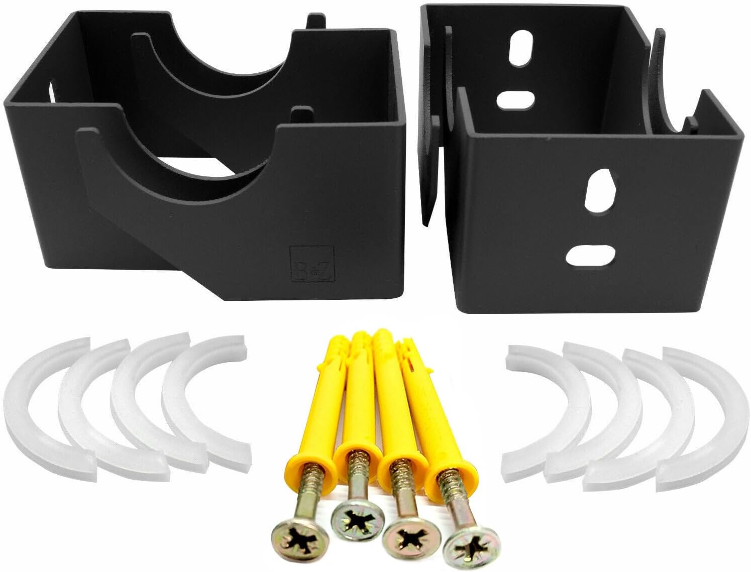 Designer Vertical Column Dual Arm Radiator Brackets (92mm (A) x55mm (B) x57mm (C), Anthracite)