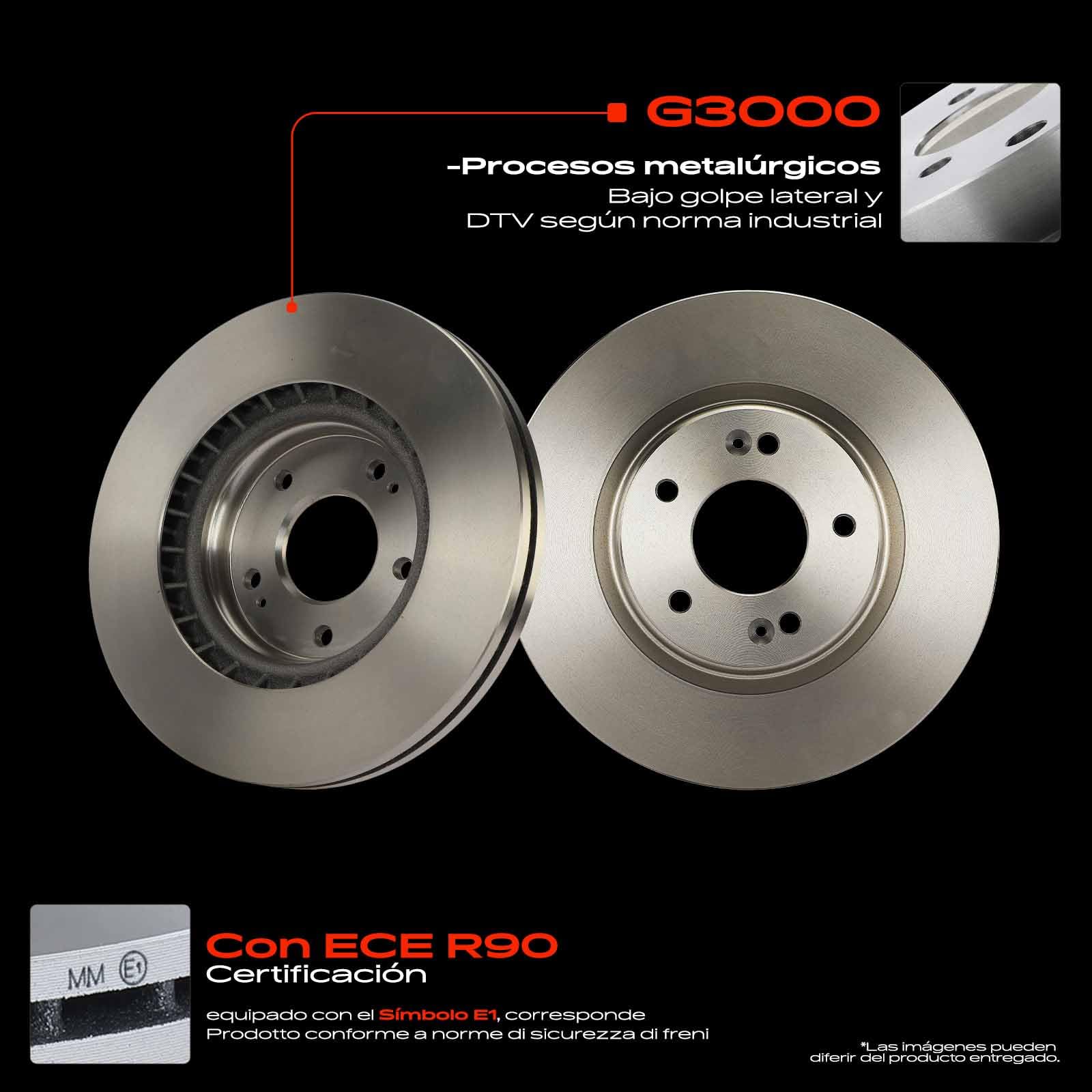 Frankberg Juego de frenos incluye 2 discos de freno + 4 pastillas de freno delanteras, compatible con Tucson TL TLE Kona OS OSE OSI Sportage QL QLE Optima JF Replace# 51712J9100