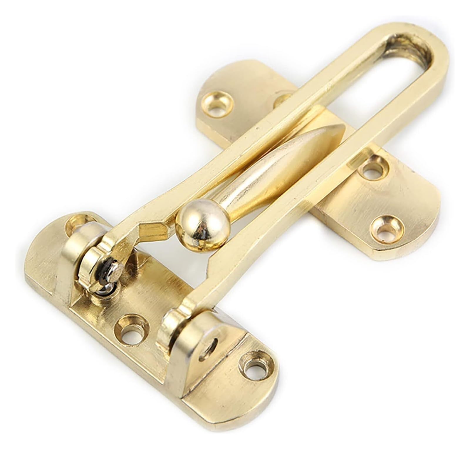 Door Latch， Zinc Alloy Swing Bar Door Lock Chain Multicolor(Gold)