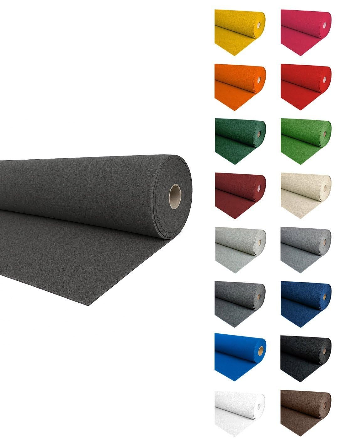 Jardin202 - Alfombra para Eventos Moqueta Ferial | 2m Ancho 2 Metros (Ancho) x 15 Metros (Largo) (05 - Gris Oscuro)