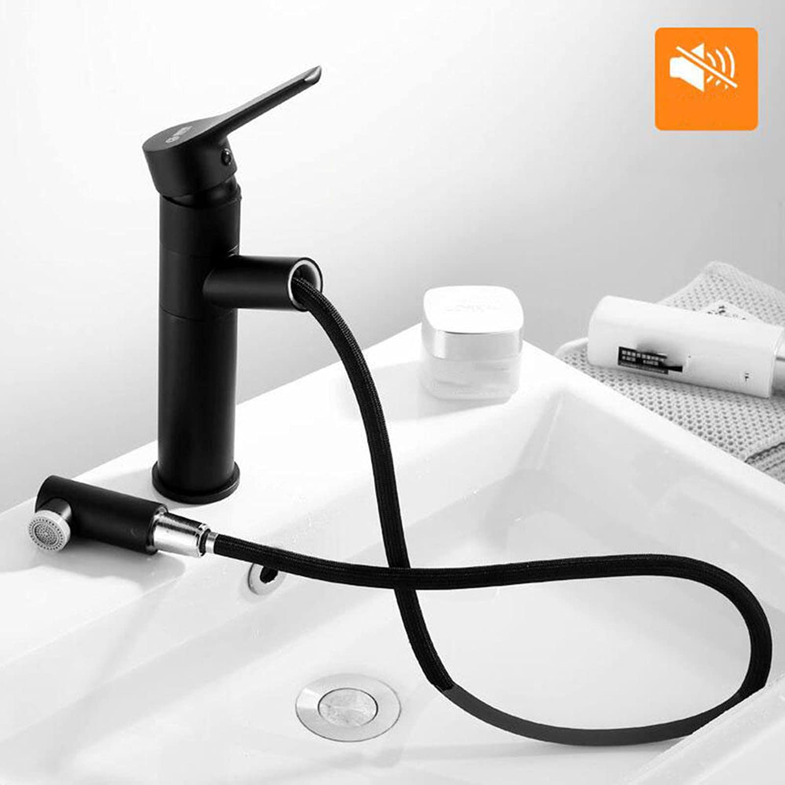Rubinetto da Bagno Rubinetti per Lavabo Acqua Calda E Fredda Miscelatore per Lavabo con Doccetta Estraibile Rubinetti per Lavabo da Bagno Rubinetti Girevoli Doccetta Estraibile Doccetta Cromata_
