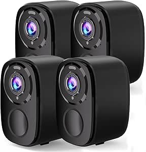 Rraycom 4Pack Wireless Home/Outdoor Security Cameras, 5MP Battery Powered Security Cameras with Spotlight Siren Alarm, AI Motion Detection, Color Night Vision, 2-Way Talk, SD/Cloud, Works with Alexa asin的图片