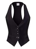 Women's Dressy Casual Versatile Racerback Vest Tuxedo Suit Waistcoat