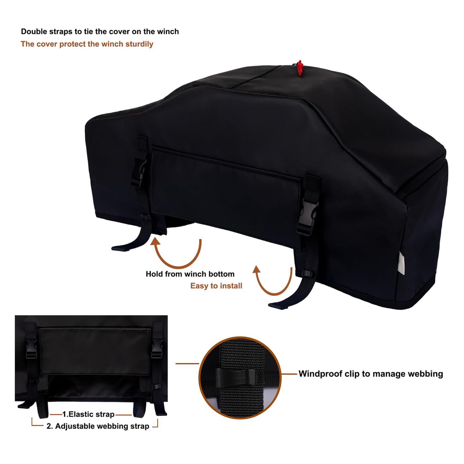 Housse de protection anti-UV imperméable pour treuil, 55 x 26 cm, accessoire de protection imperméable pour treuil extérieur, rangement intérieur, camping, voyage, protection d'équipement d'aventure