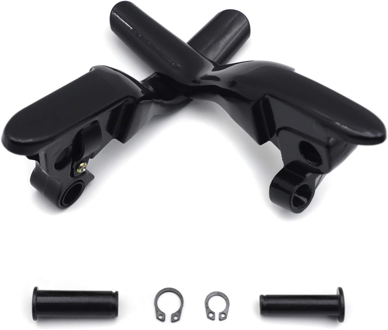 HongK- 1 Set Black Brake Clutch Short Hand Levers Compatible with H-D 2008-2013 Touring Trike Motorcycle Aluminum Replacement [P/N: MT241-026ST-BK]