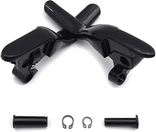 Miniatura 5 de HongK- 1 juego de palancas de mano cortas de embrague de freno negro compatibles con H-D 2008-2013 Touring Trike motocicleta reemplazo de aluminio