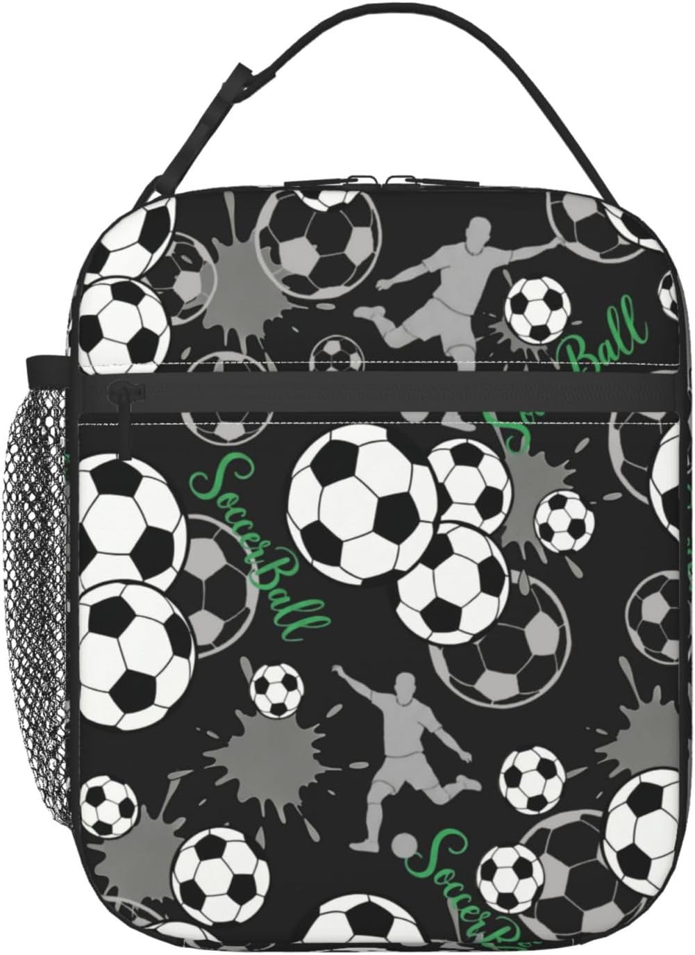 Soccer Ball Lunch box, Leak-Proof Soft Cooler Tote Bag for Work, Travel, Gym, Picnic