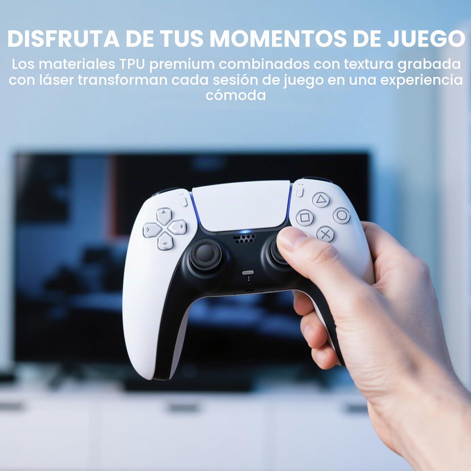 NEWDERY Juego de 10 Tapas para Mando de PS5/PS4, diseño Antideslizante con Textura láser, Resistentes al Desgaste, para mandos de PS5/PS4