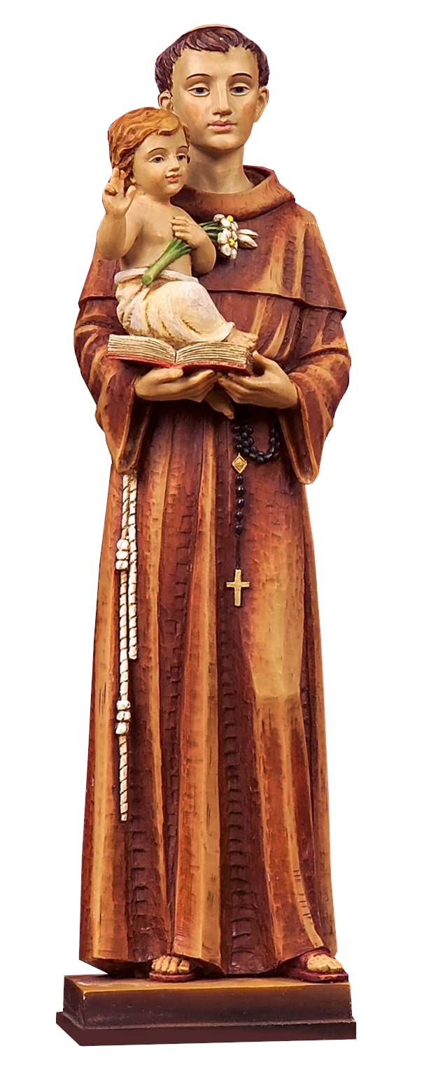 PABEN Statua Sant'Antonio da Padova con Bambino 30 cm in Resina Articoli Religiosi