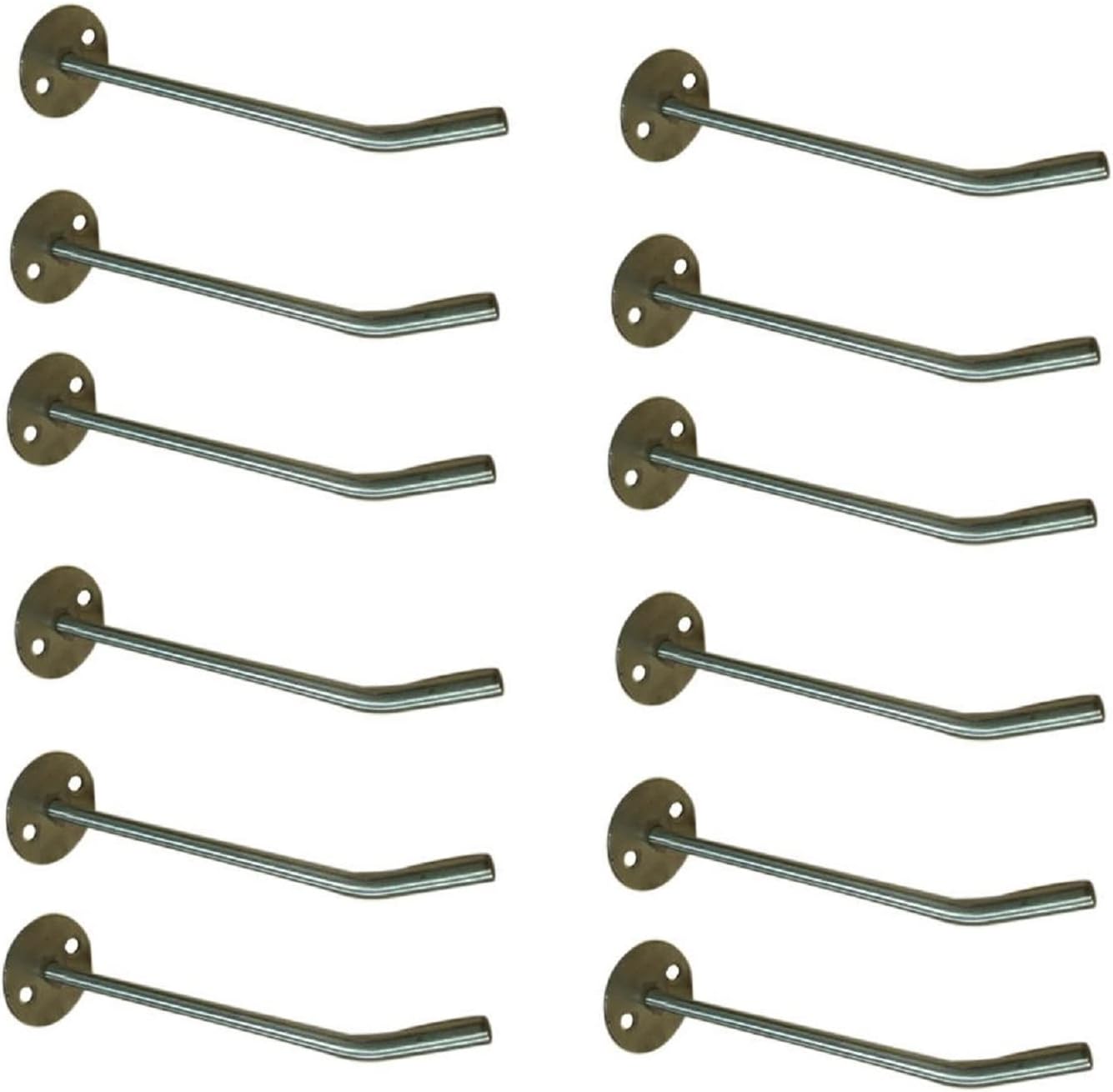 12 Pcs 6" Inch Stainless Steel Wall Mount Display Hook for Mobile Shop, Stationary Shop, Showroom, Boutique with Hardware Fittings(6 Inches,12 Pcs)