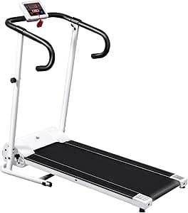 HOMCOM Tapis Roulant Elettrico Pieghevole Salvaspazio e Silenzioso con Velocità Regolabile 1-10km/h e Schermo LCD, per Casa e Ufficio, 500W, Nero