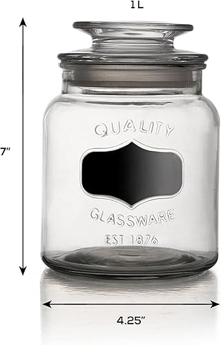 Vista 5 de Style Setter contenedores de cristal con pizarra, juego de 3 unidades, Transparente