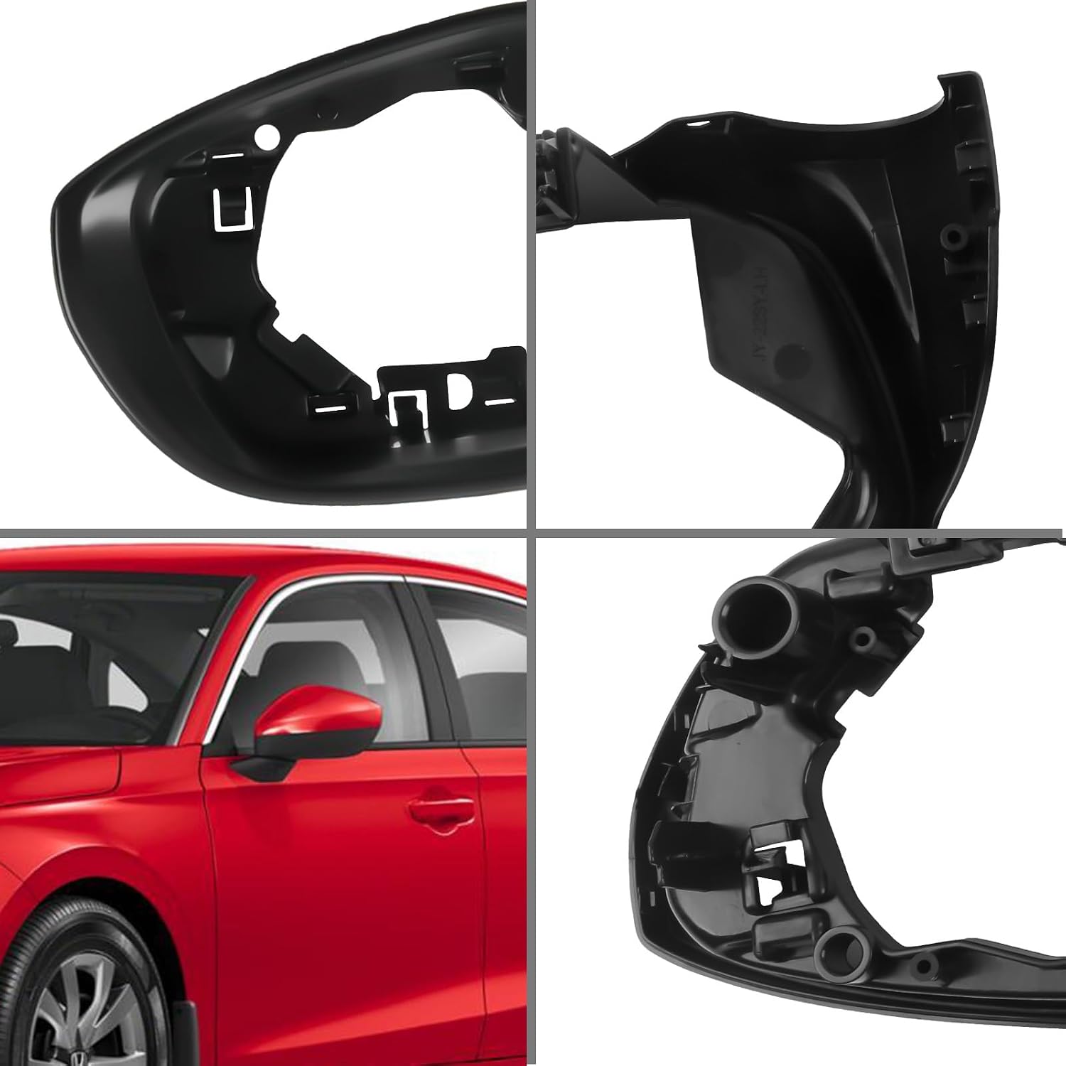 Side Mirror Cover Housing Compatible for 2022-2025 Honda Civic 11th W/O Turn Signals, Rearview Mirror Frame Cover (Left Driver Side)