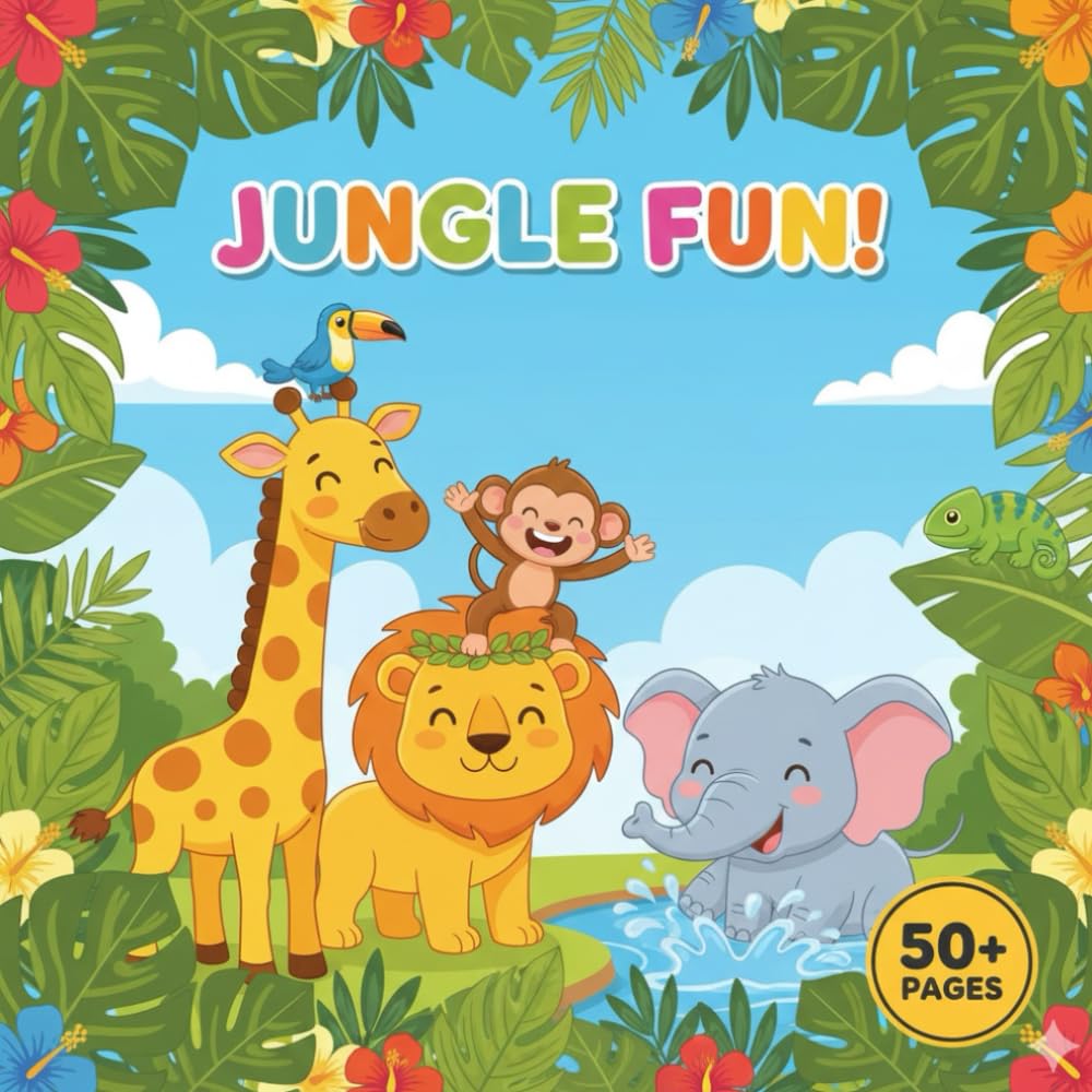 Jungle Fun Coloring Book: A Playful Coloring Book Filled With Jungle Animals