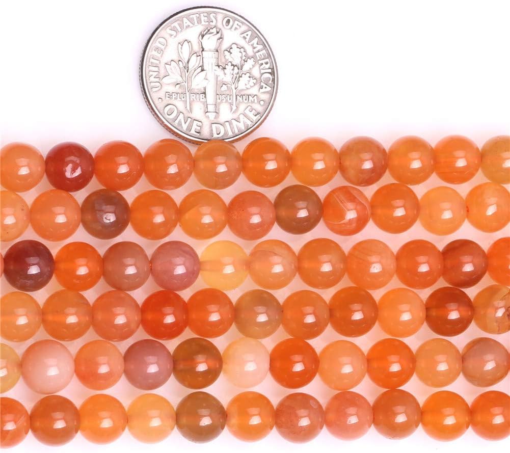 GEM-Inside Natural 6mm Orange Botswana Agate Stone Round Gemstone Semi Precious Beads for Jewellery Making 15" - Image 5