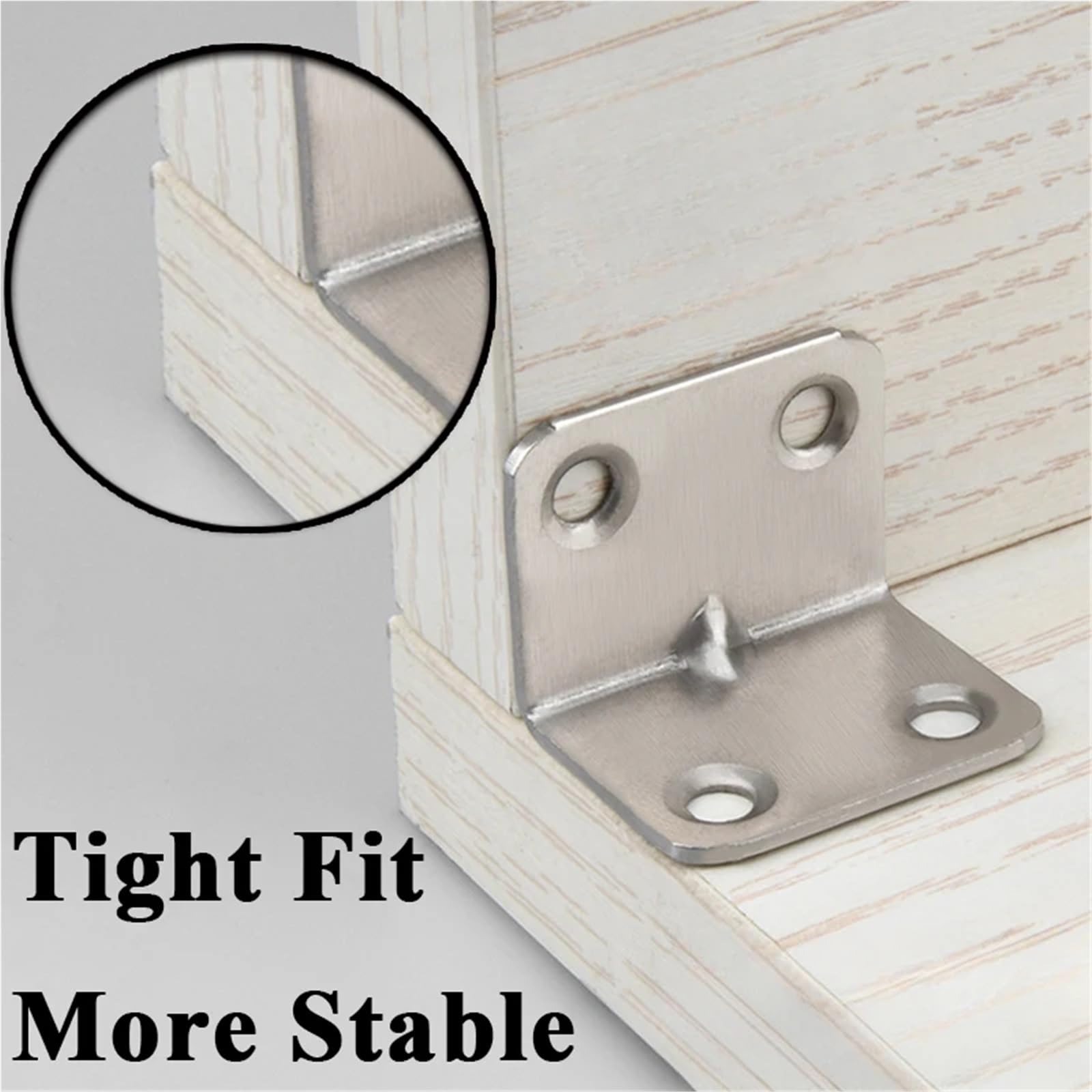 Esquina universal de 90 grados en ángulo recto, fija, de madera, for muebles, cama, armario, accesorios de ferretería for el hogar(50PCS)