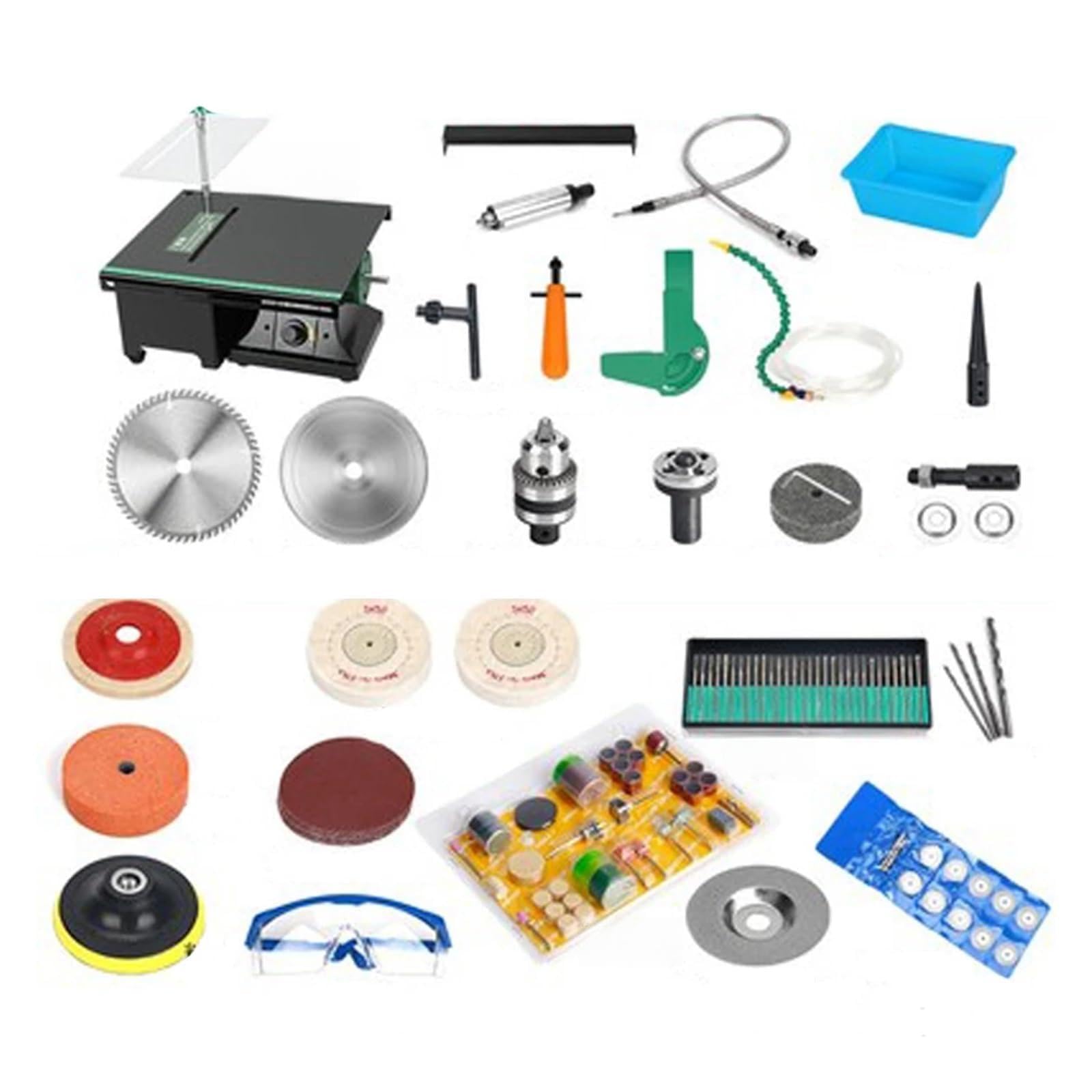 Mmhhhg Groen Upgraded Jewelry Polishing Buffer Machine Bench Lathe Rock Polisher Adjustable Mini Multi Purpose Home For Gem Metal Woodworking(Option 2)