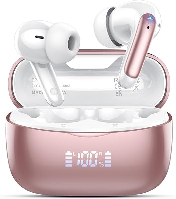 💎 70% MEGA DEAL! KI Übersetzer Kopfhörer, 2026 Neu Bluetooth 5.4 kopfhörer mit übersetzer 164 Sprachen kopfhörer übersetzer echtzeit mit 7 Modi, ENC Rauschunterdrückung 56H Laufzeit für Business Reisen, Roségold