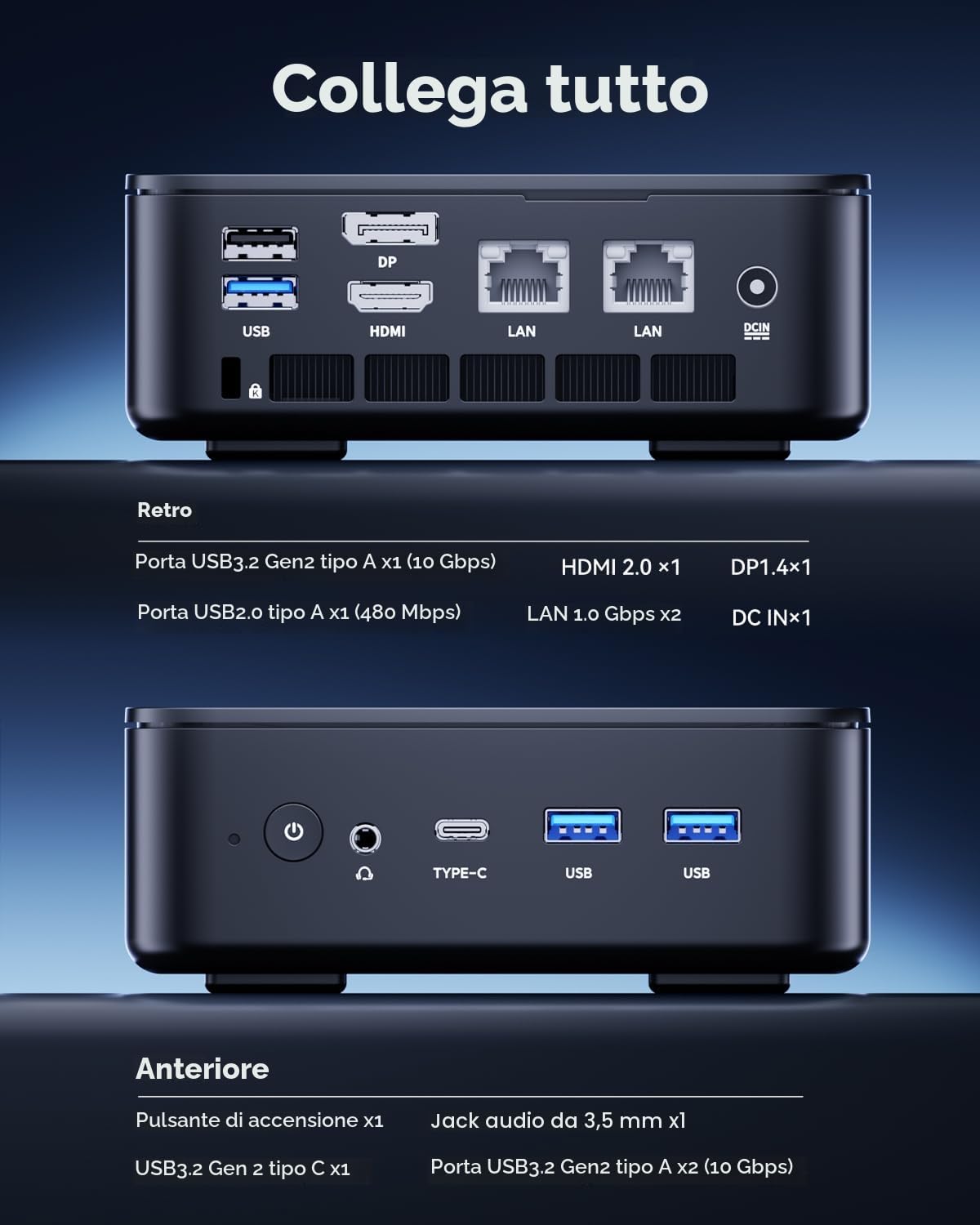 NiPoGi Essenx E3 Mini PC ΑΜD Ryzen 5 3500U (meglio di Ν150/Max 3,7 GHz/28W) W11-Pro 16GB DDR4 512GB SSD, Mini Computer con Doppia LAN/Triplo Schermo 4K/WiFi/BT/USB3.2 per Ufficio, Home Theater, Scuola