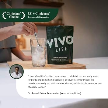 Vivo Life Creatine Monohydrate Powder Micronised (8.8 oz, 84 Servings)