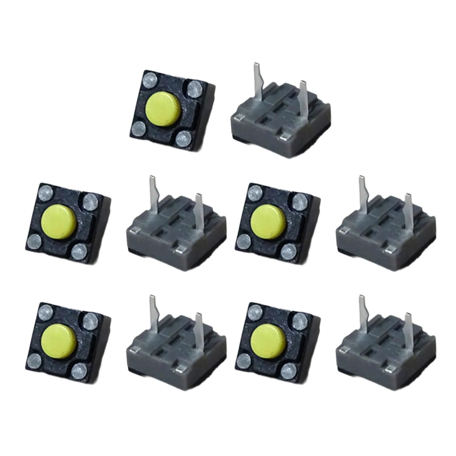 Zwwaazhf Yellow 10Pcs Mute Button Clicking Microswitches For Gaming Microswitch 6X6x4.3mm For Quiet Operating Microswitch