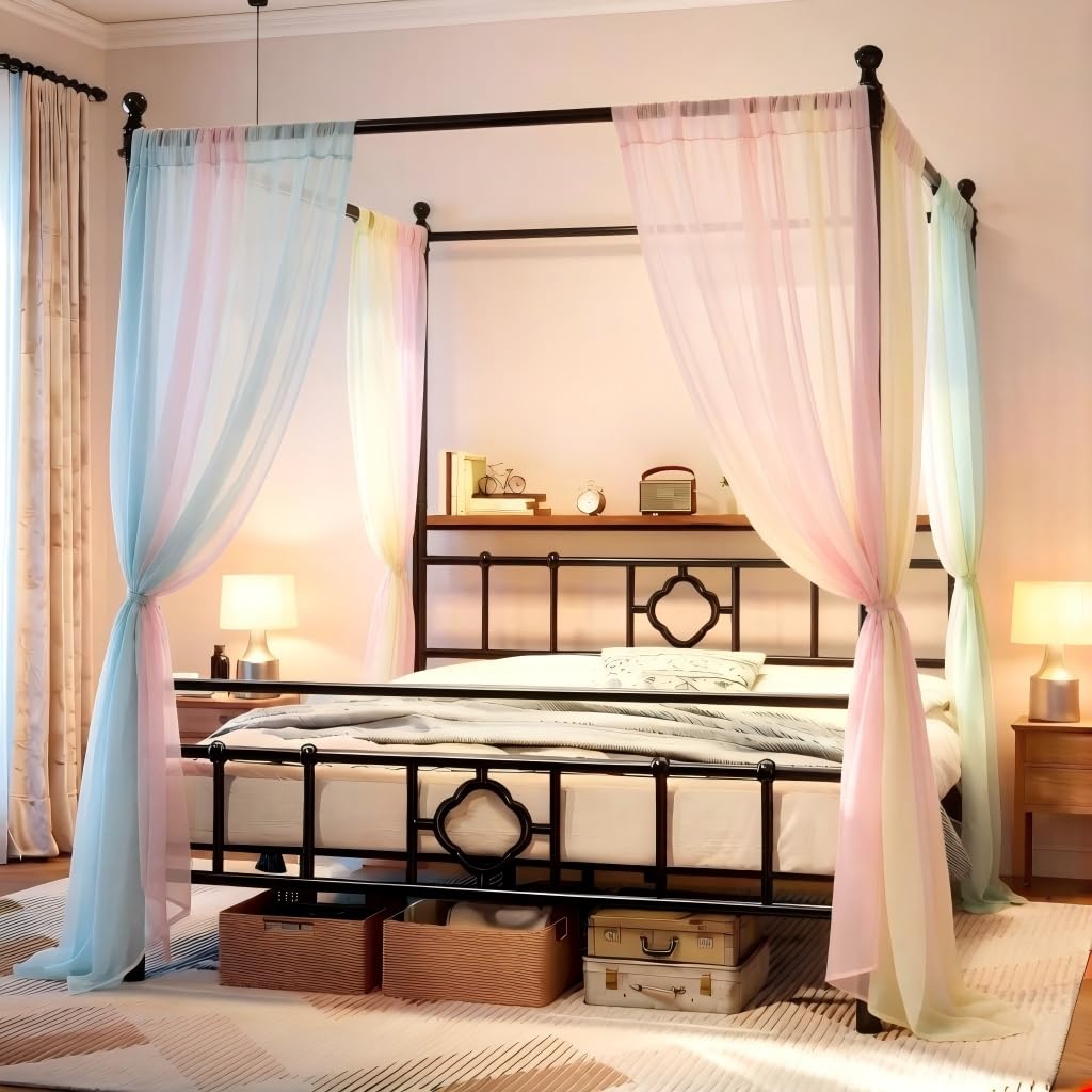 Homkdom Queen Size Canopy Bed Frame