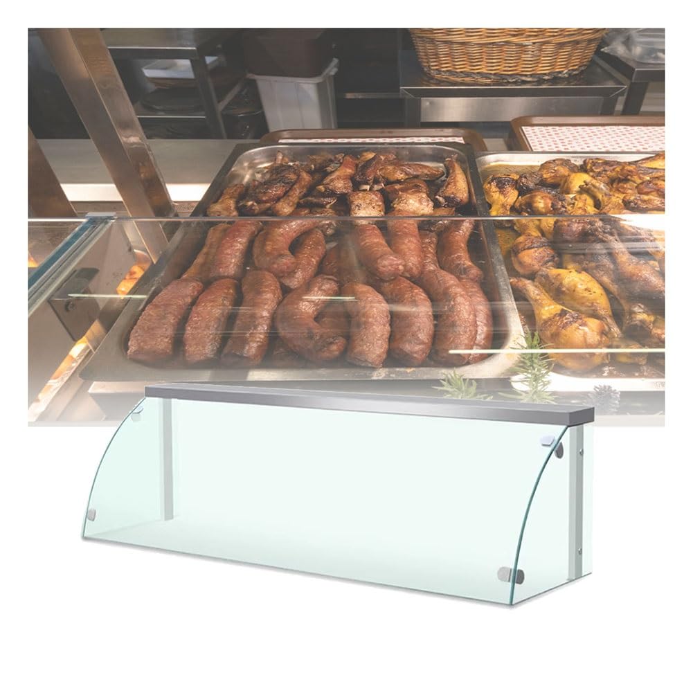 Vetrina per Pasticceria, Buffet Refrigerato Commerciale con Copertura in Vetro, Tavolo Espositivo Trasparente per Pane, Dolci, Biscotti(81x53x50cm)