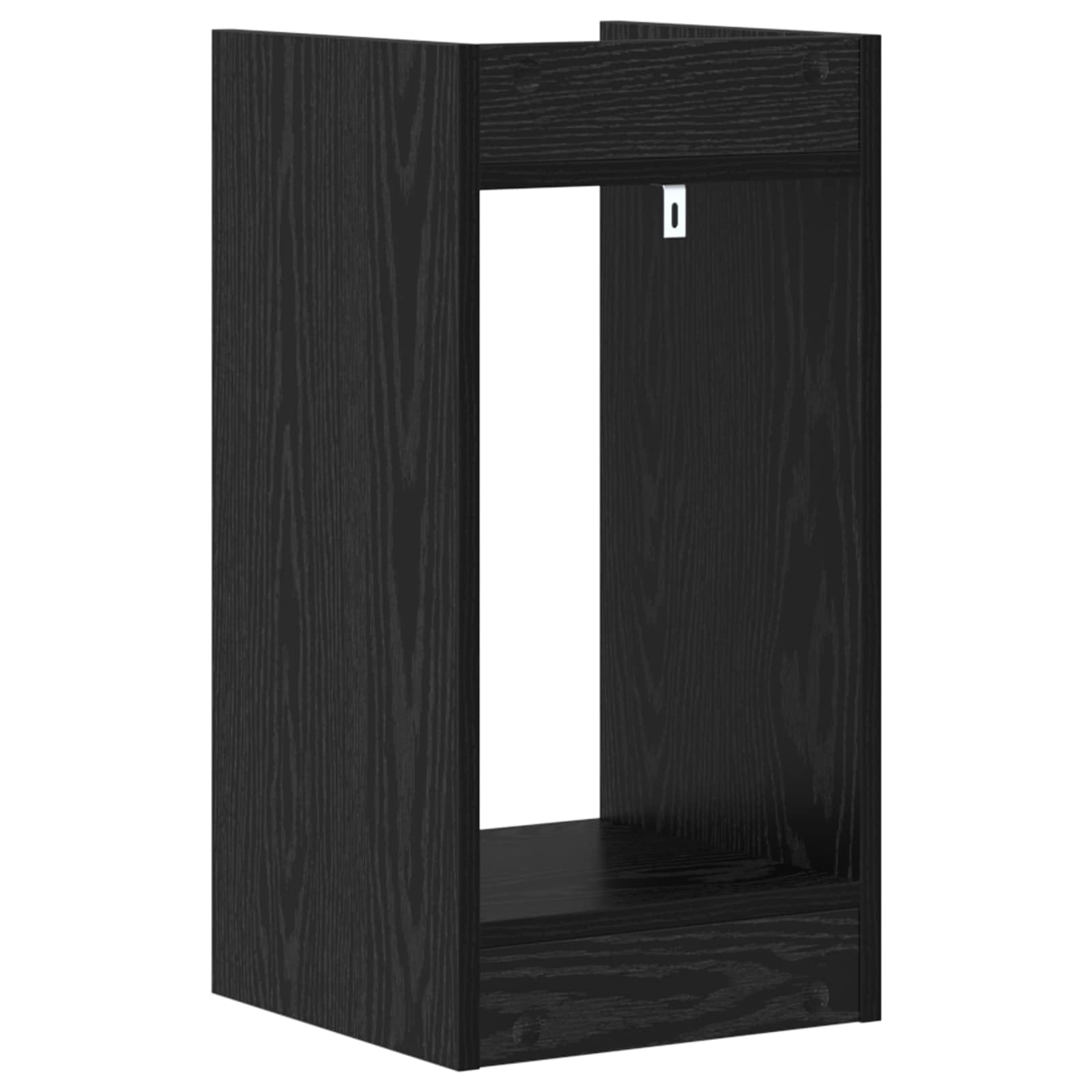 Pflanzenständer Schwarze Eiche 30x30x60 cm - Moderner Blumenhocker aus Holzwerkstoff für Innenbereich - Platzsparende Pflanzensäule mit 2 Regalböden für Blumentopf und Deko