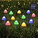 Produktbild Solar Pilz LED Lichterketten, Ymenow Bunte Solarbetriebene Bodenleuchten Landschaft Pfahllichter mit 12 Lampen, 8 Lichtmodi, IP44 Wasserdicht für Draussen Garten Hof Weg Deko - 4,3M/14,1FT