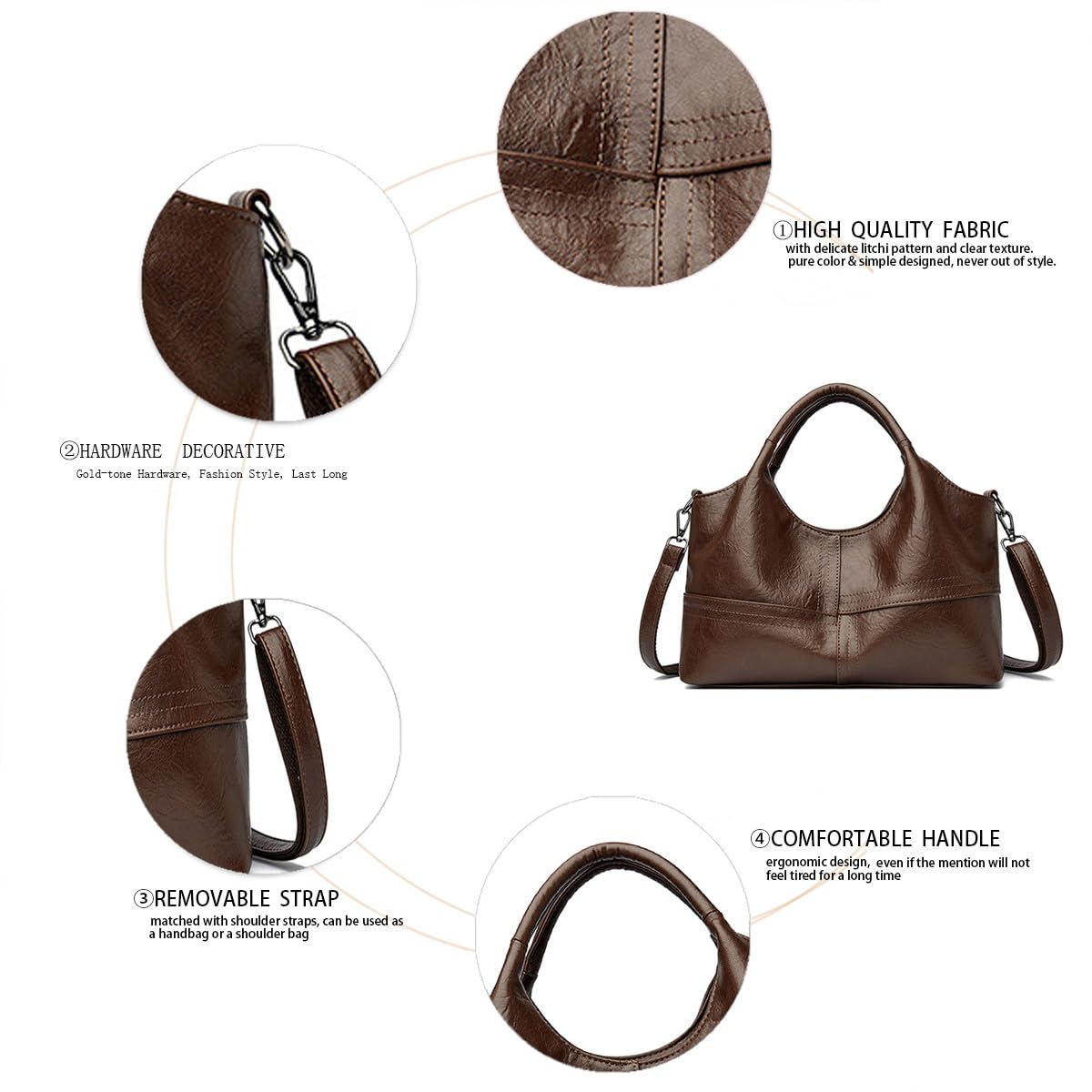 BUKESIYI Donna Borse a Tracoll Borsa a Mano Elegante Borse a Spalla 2026 PU Pelle IT77379