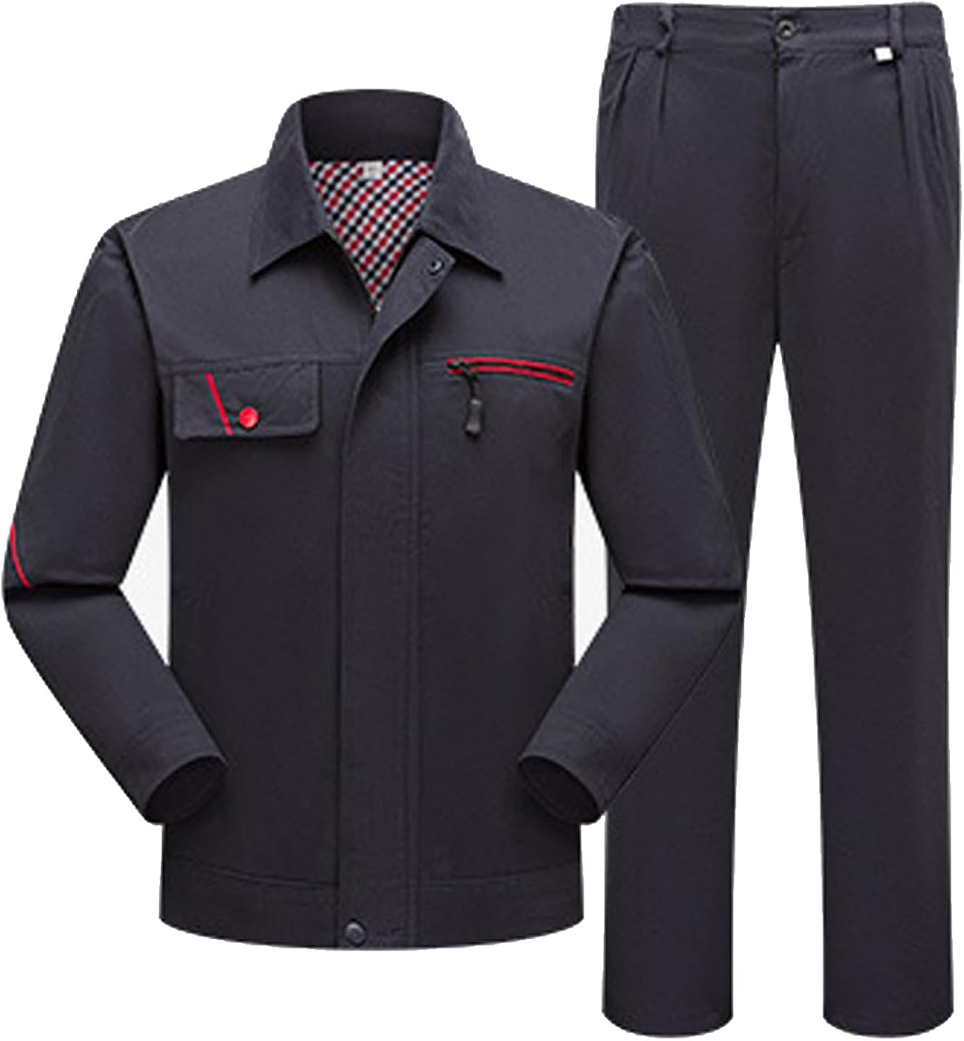 Unisex Long Sleeve Work Coverall Workwear Men's Overalls Top & Pants Set Cotton Uniforms