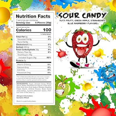 Sour Gummy Candy | 8-Ounce Pack | Blastz Star Gummies | Assorted Fruit Flavors Chewy Candy | Party Favors | Blue Raspberry, Tutti-Frutti, Green Apple, Strawberry