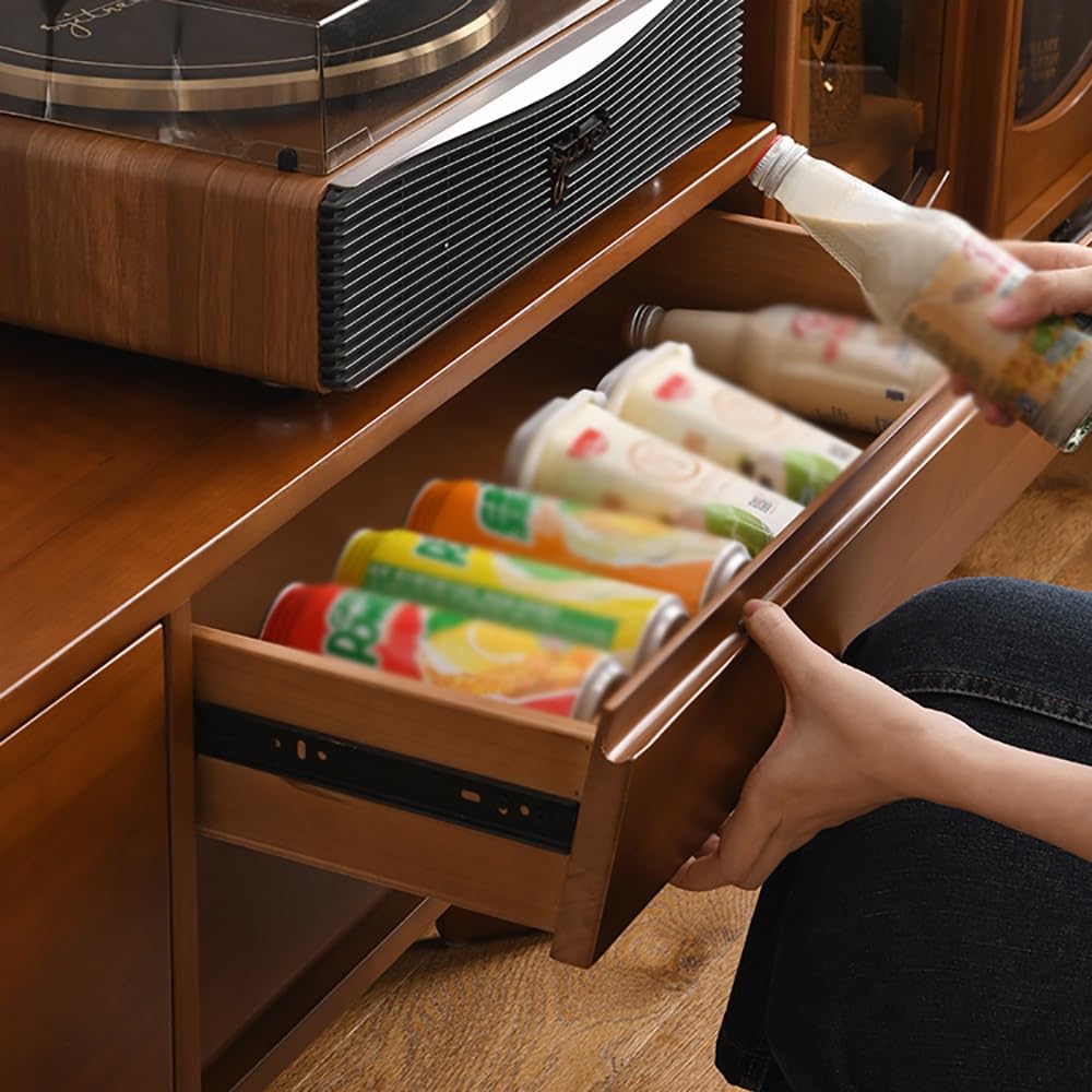 TV-Konsole, Entertainment-Center 180cm Schlichter Massivholz-Wohnzimmerschrank, Retro Unterhaltungszentrum für Zuhause, Vielseitiges Möbel für Hotels & Pensionen TV-Ständer fürs Wohnzimmer