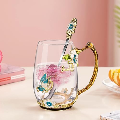 Vista 101 de OEAGO - Taza de té única, de regalo para Día de la Madre, cumpleaños, día de San Valentín, ideas para amiga, hermana, compañera de trabajo Púrpura