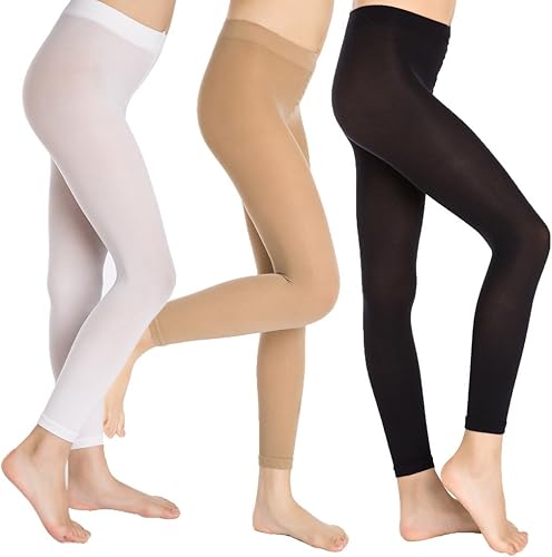 Vista 3 de School Girl's 3 Pairs Footless Ballet Dance Tights Age(2-16)