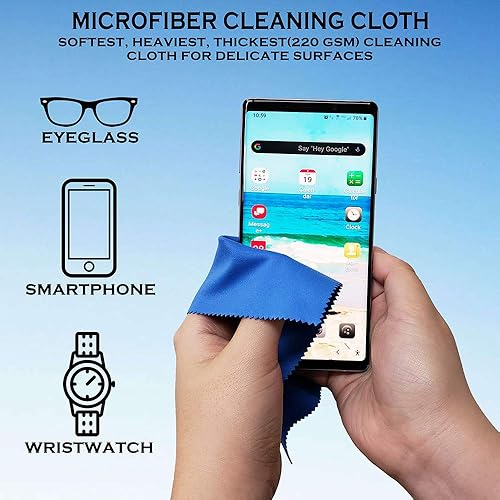 Miniatura 4 de Paquete de 6 toallitas de limpieza de microfibra de 6 x 7 pulgadas para lentes, lentes de sol, lente de cámara, tableta, iPad, teléfono inteligente,