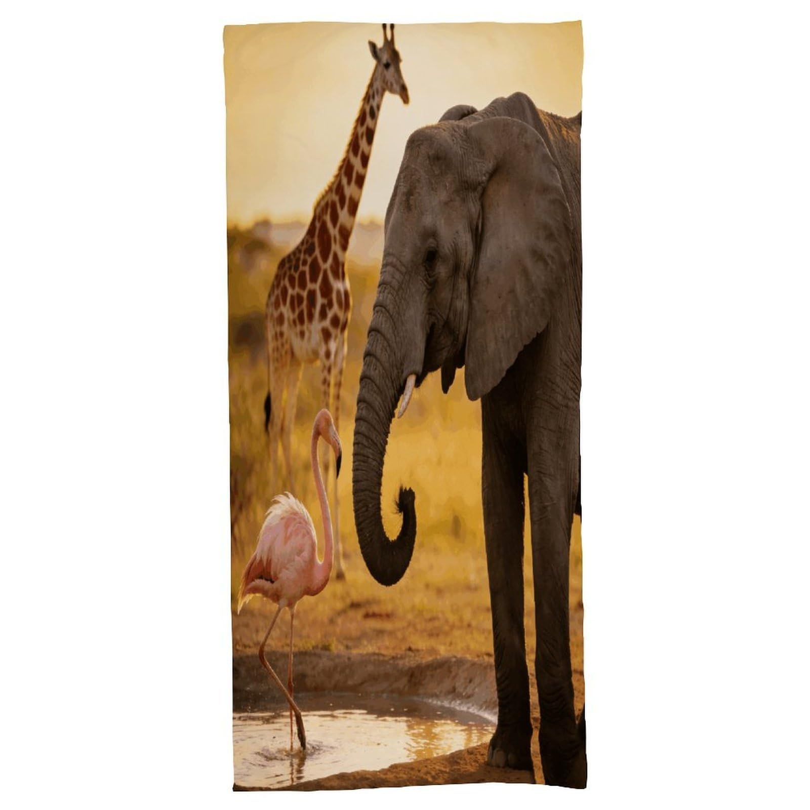 Fodpand Style Golden Waterfront Bath Towel, Highly Absorbent & Quick Drying Beach Towel, Compact & Lightweight Pool Towel For Bathroom, Beach, Pool, Gym, Spa, And Hotel Use